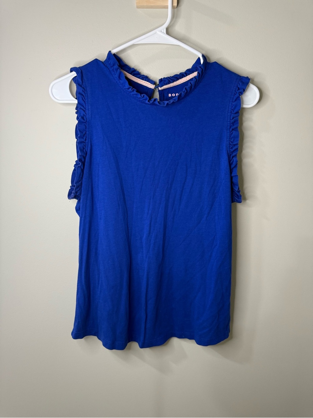 Boden Cobalt Blue Ruffle Sleeveless Tank